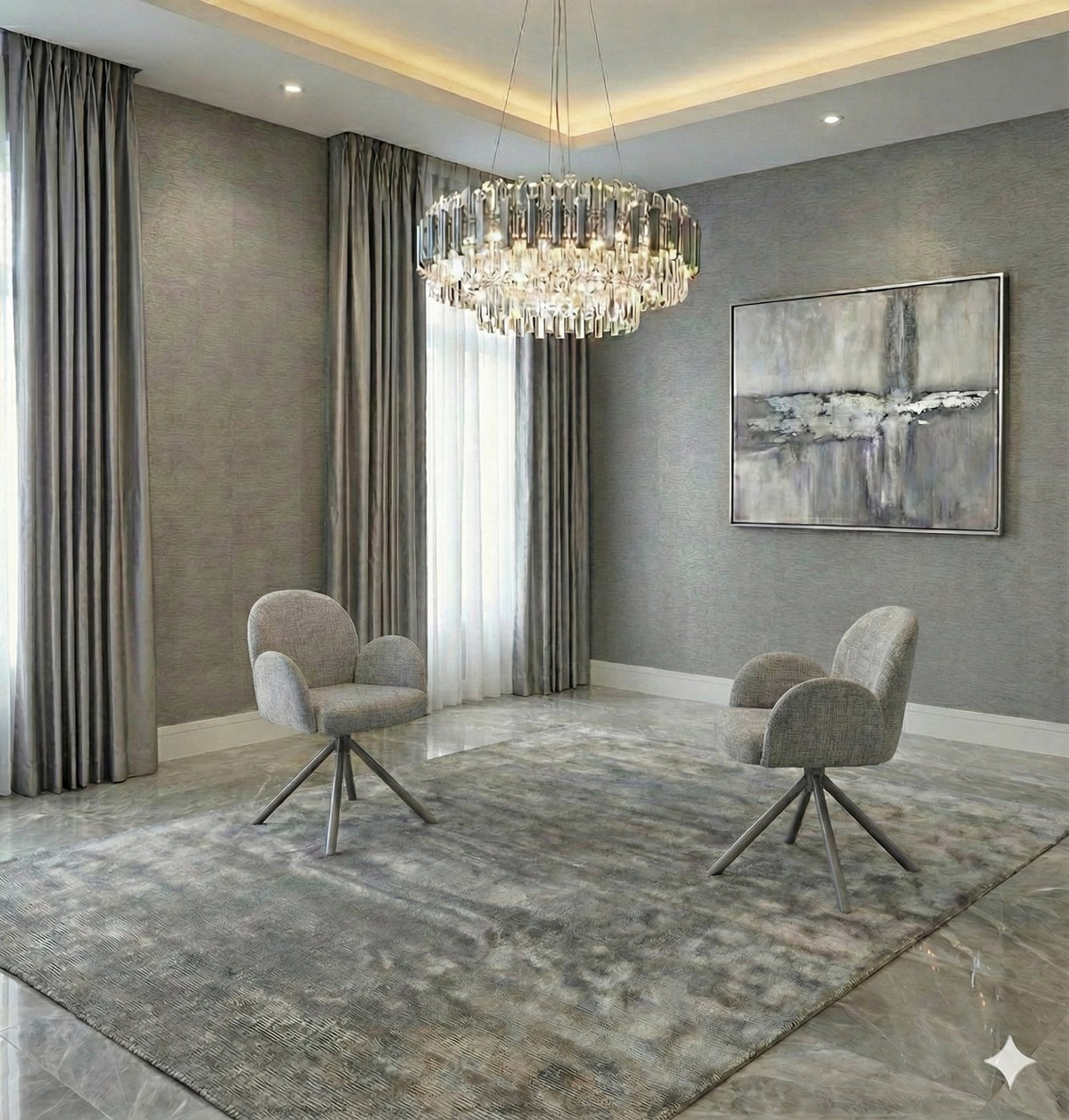 Gstaad grey dining chair lifestyle view