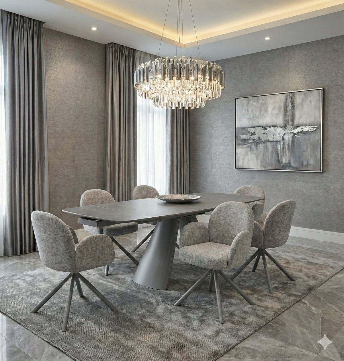 Gstaad grey dining table set