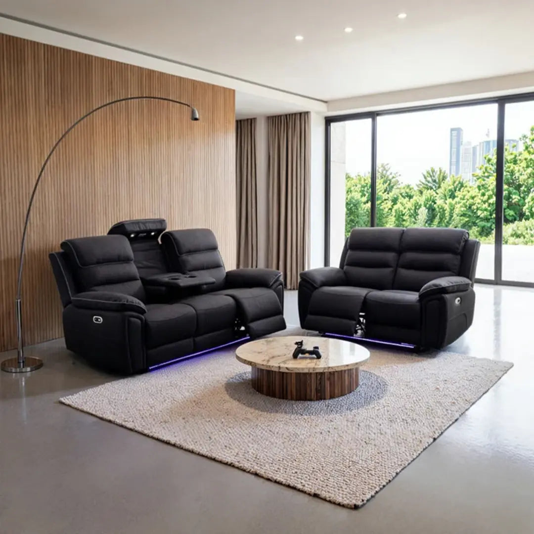 Milano 3+2 fabric electric recliner sofa set