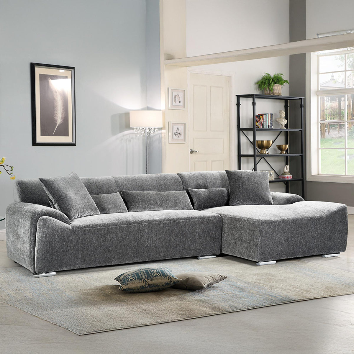 Modena Corner Sofa BH - Charcoal Right Hand
