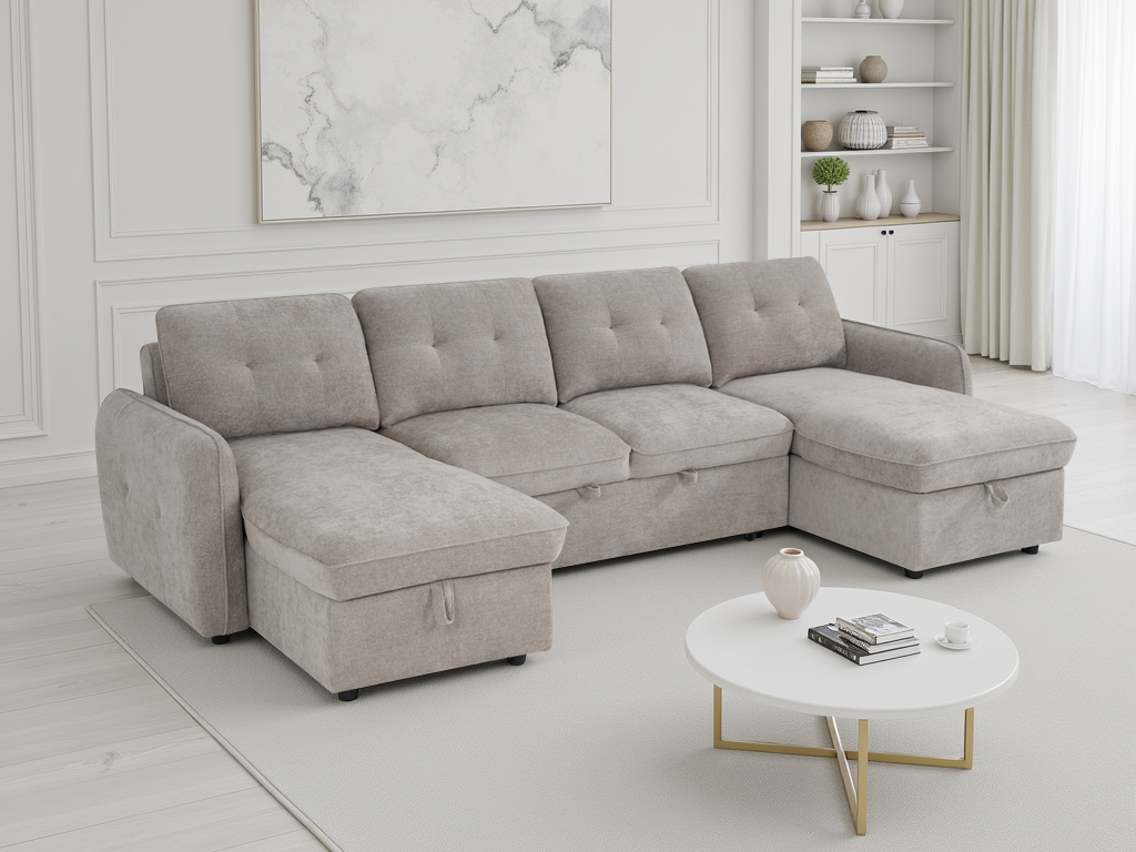 Moscow Sofabed Beige U Shape Corner BH