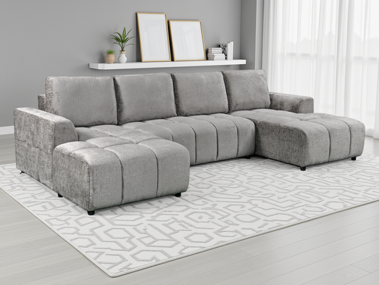 Shanghai Luxury Grey U Shape Corner Sofabed BH