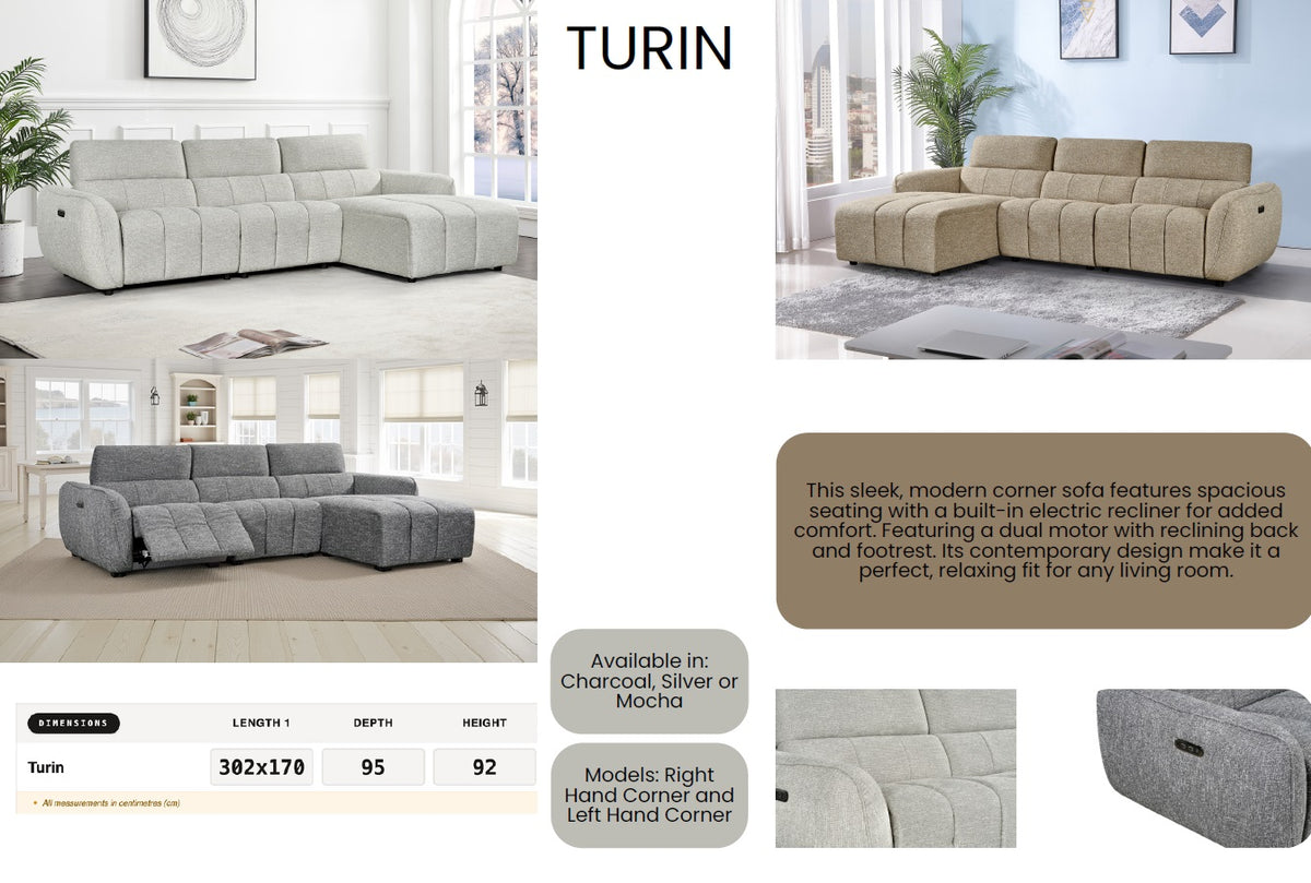 Turin Electric Corner Recliner BH