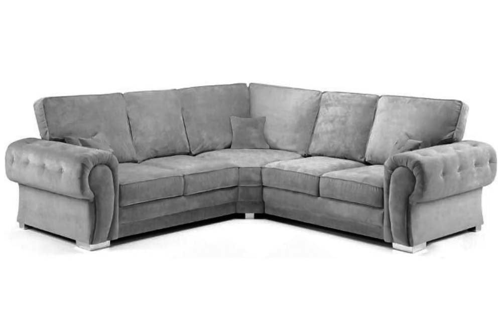 Verona grey high back corner sofa