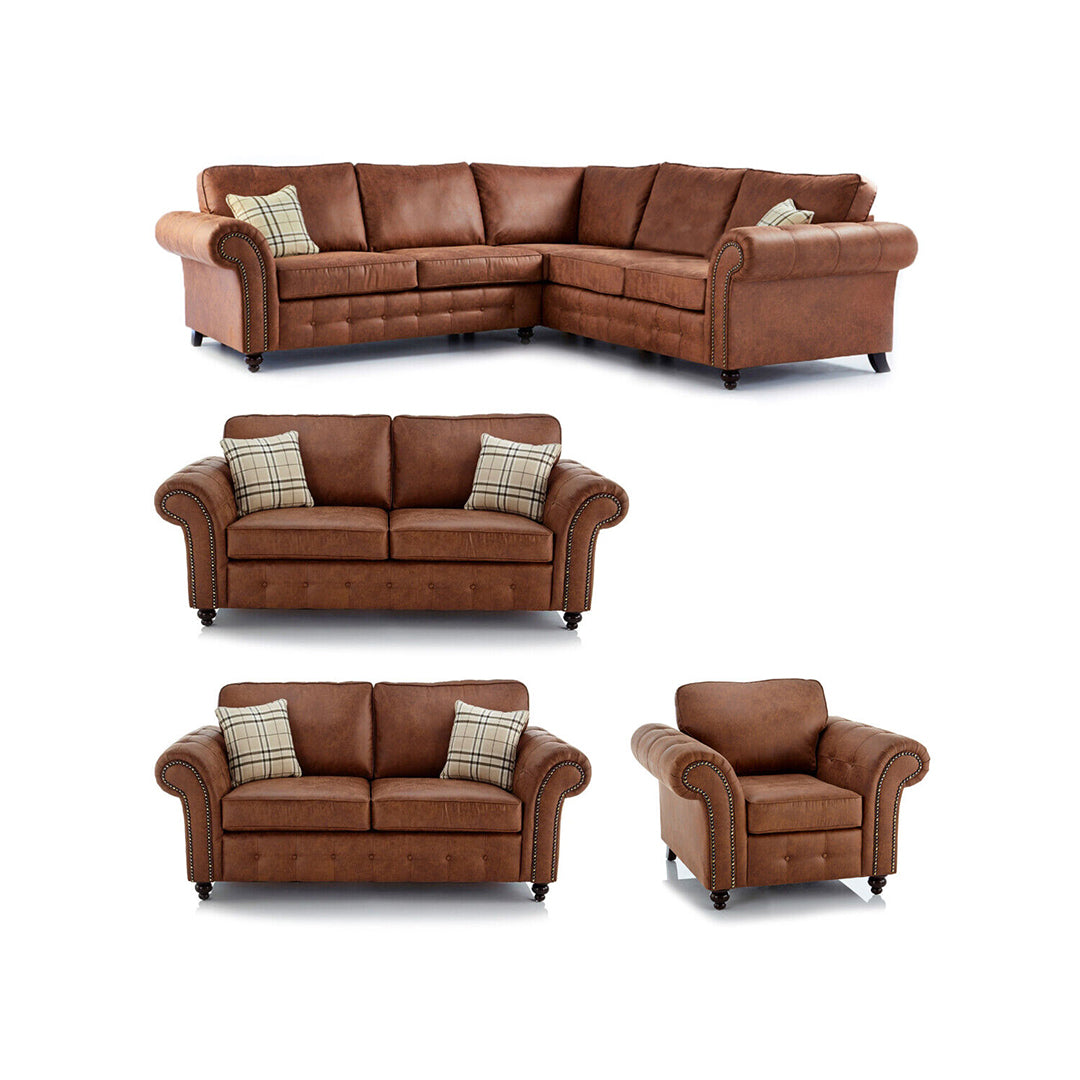 Oakland leather corner sofa