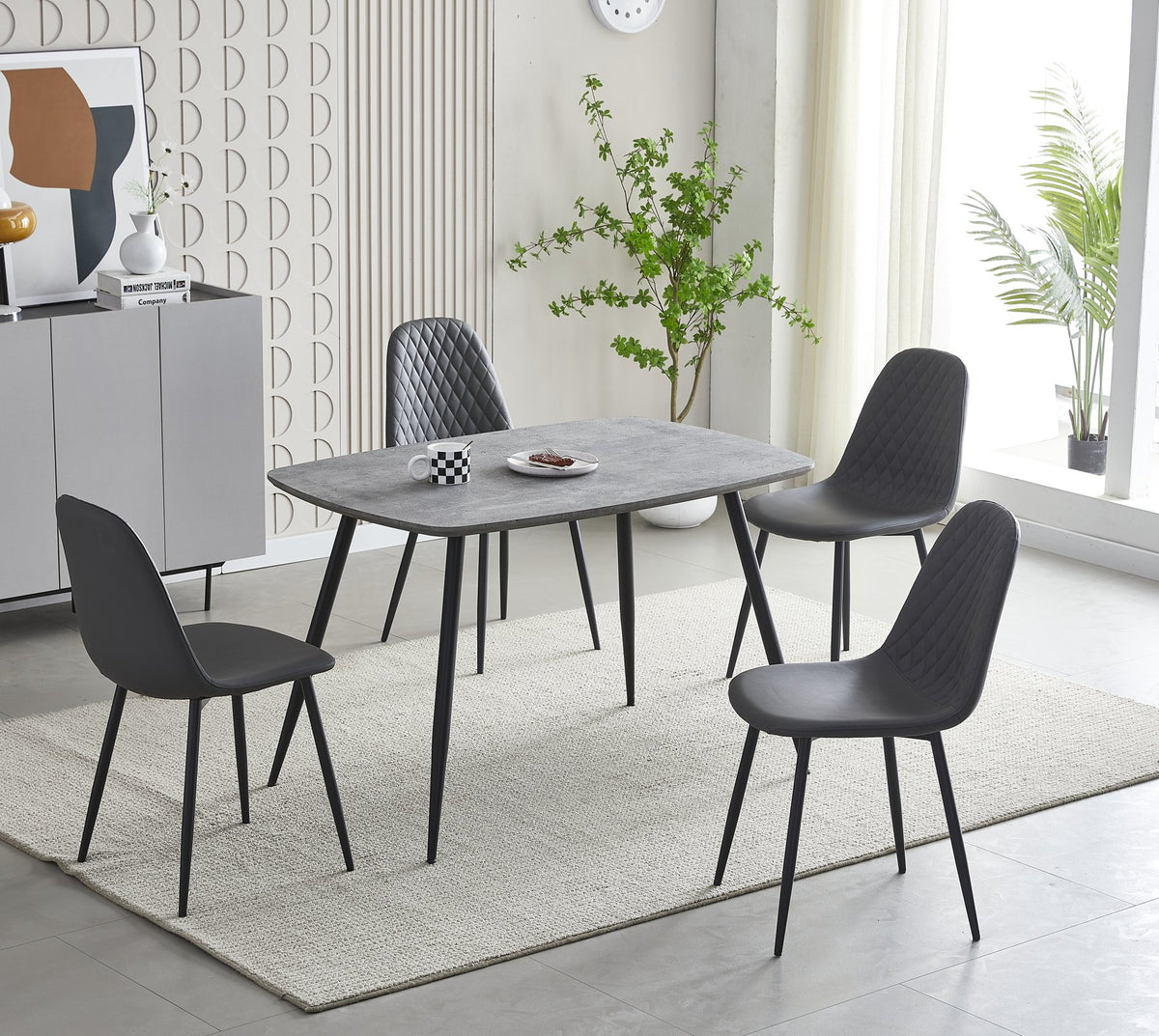 Boston 120cm dining table set with 4 chairs