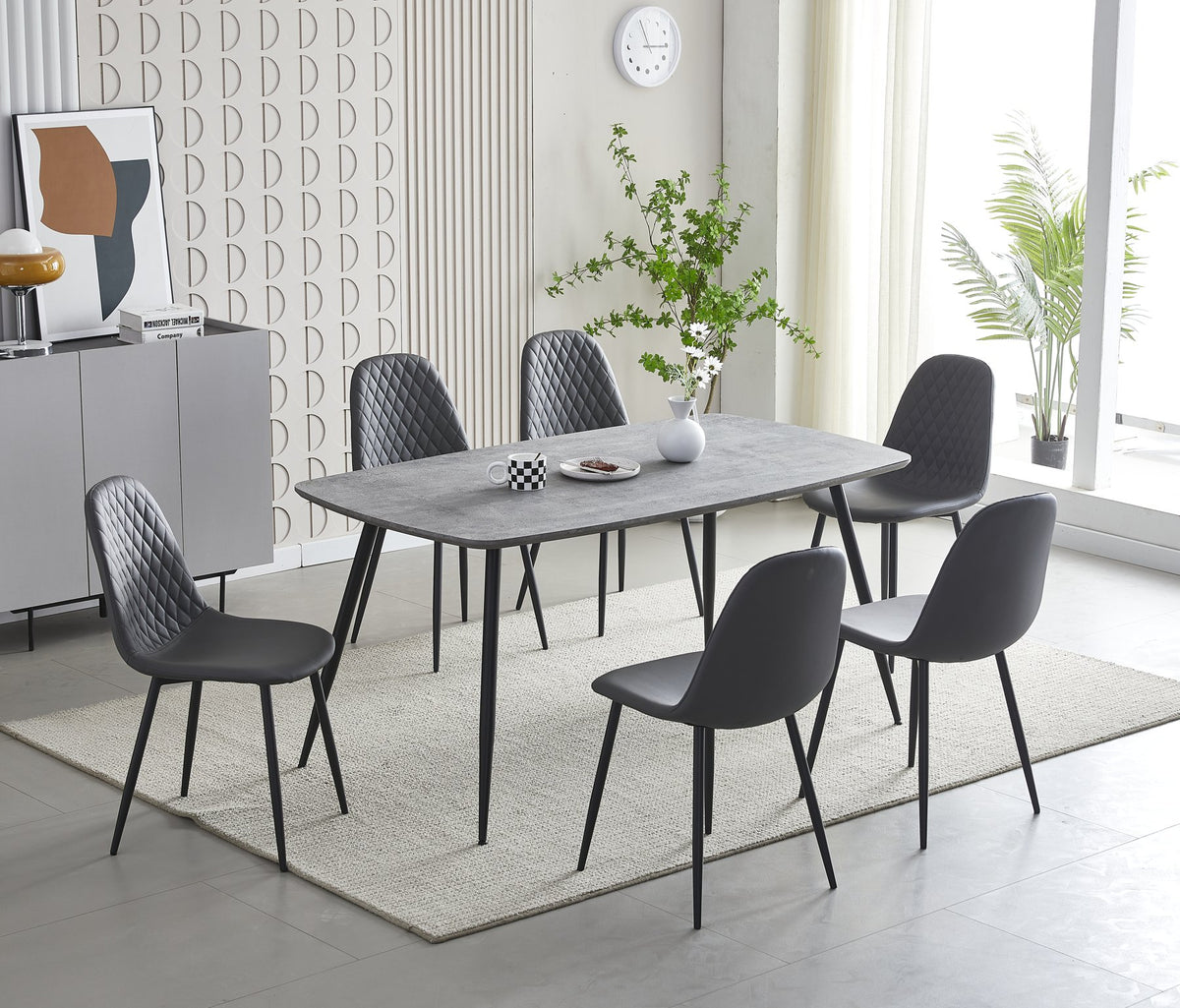 Boston 160cm dining table set with 4 chairs