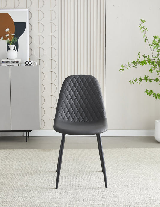 Boston grey dining chair front view