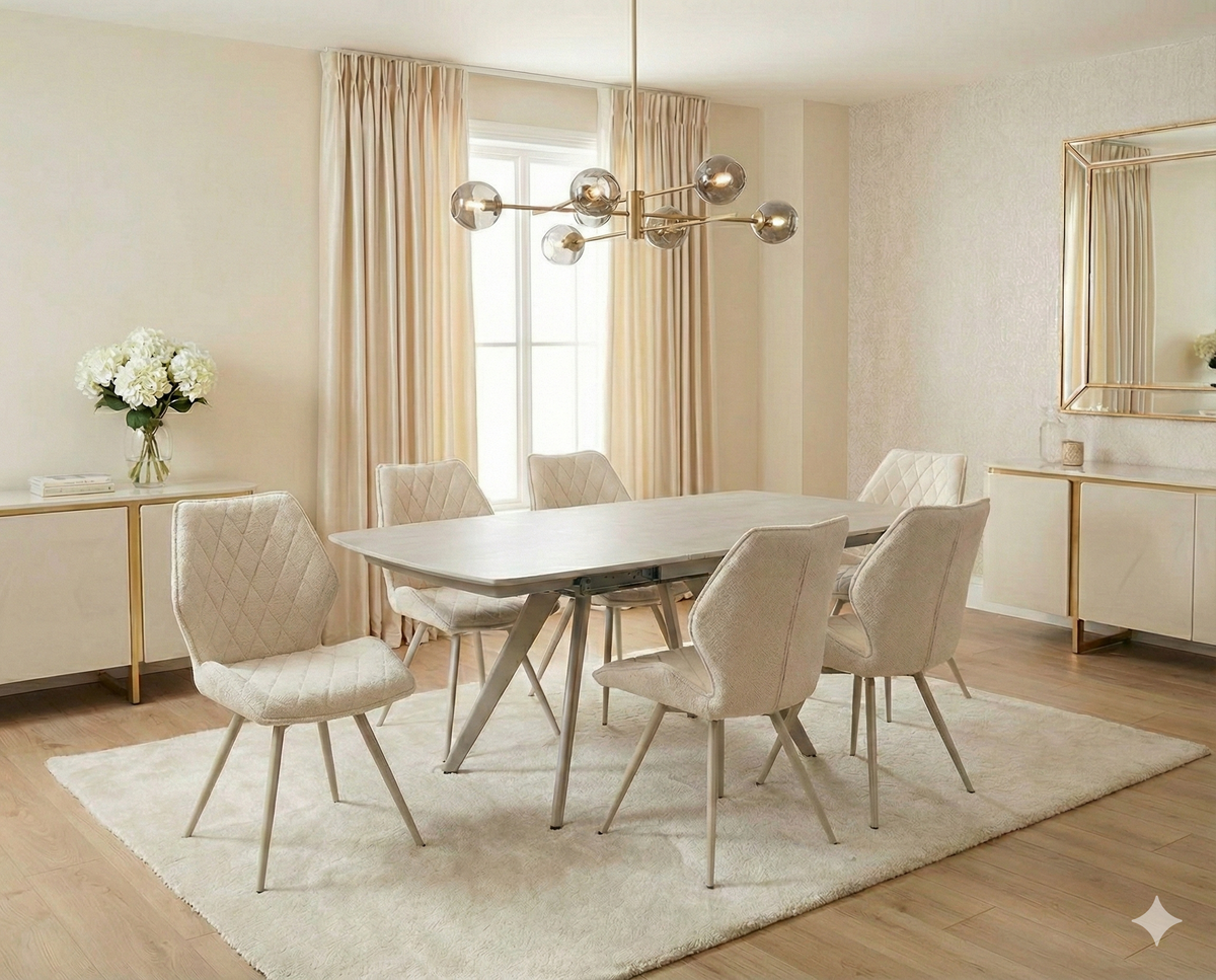 Cambridge beige extending dining table