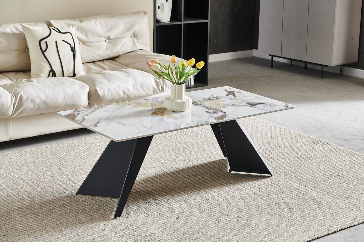 Chicago black and gold ceramic coffee table
