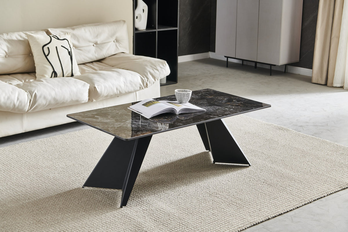 Chicago cream and gold ceramic coffee table
