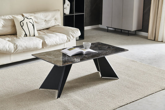 Chicago cream and gold ceramic coffee table