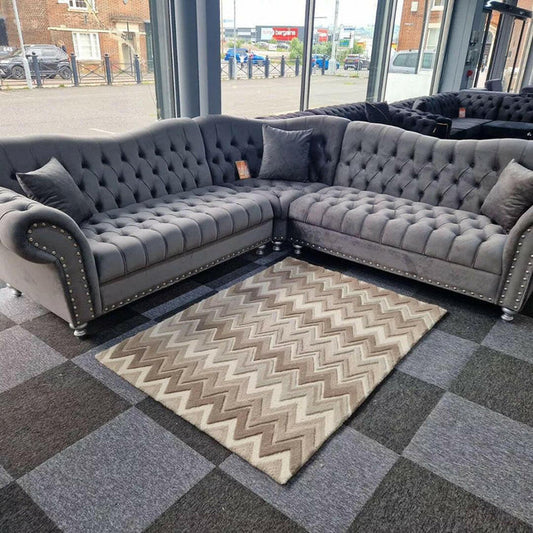 Cleveland grey Chesterfield corner sofa
