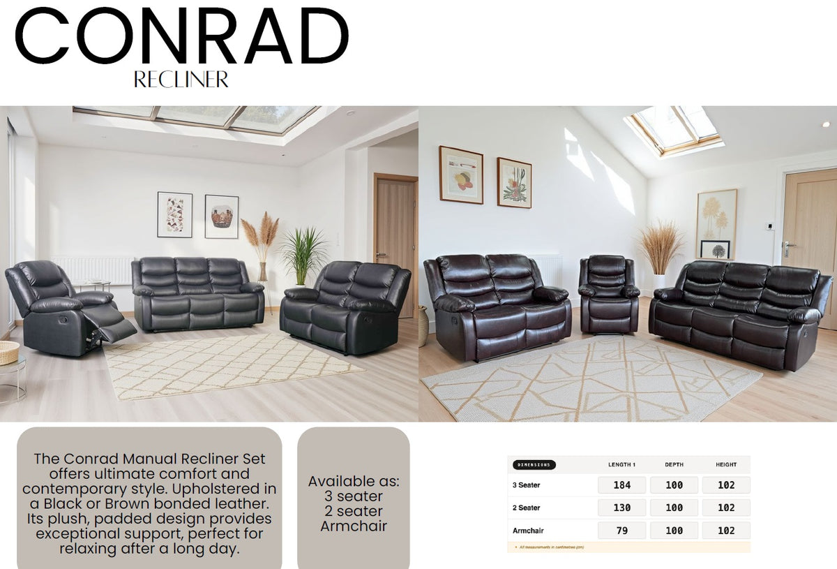 Conrad Manual Recliner Sofa Collection BH