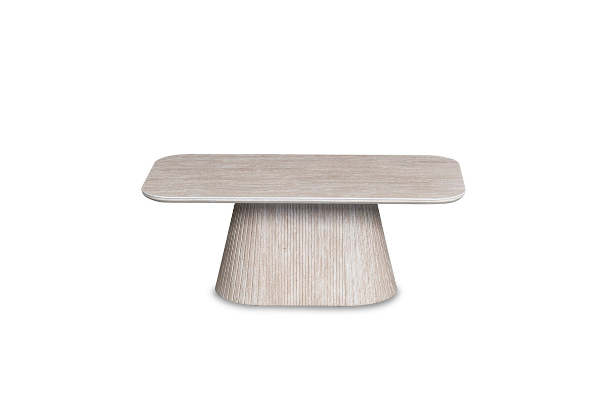 Davos beige ceramic oval coffee table