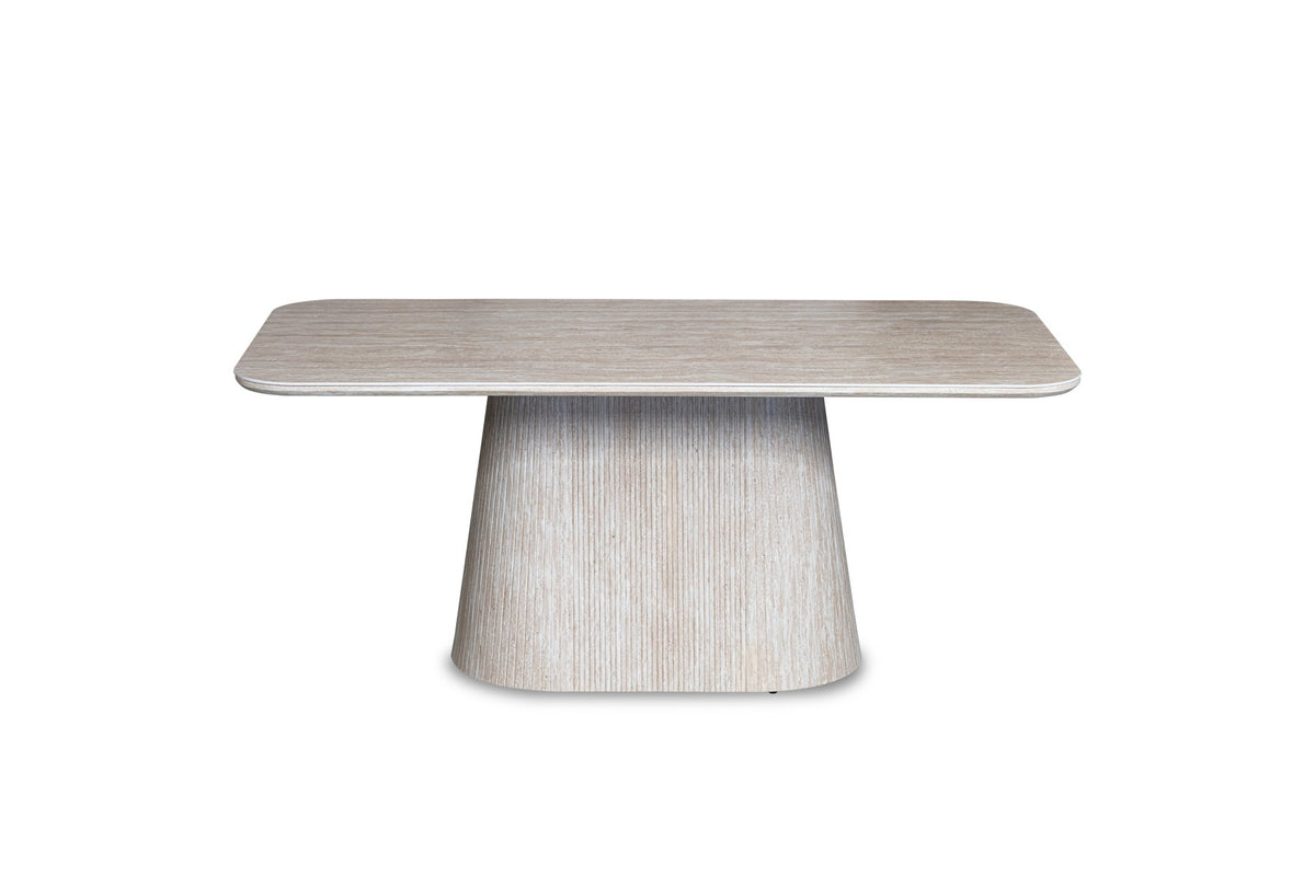 Davos beige ceramic oval dining table