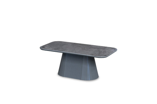 Davos grey ceramic oval coffee table