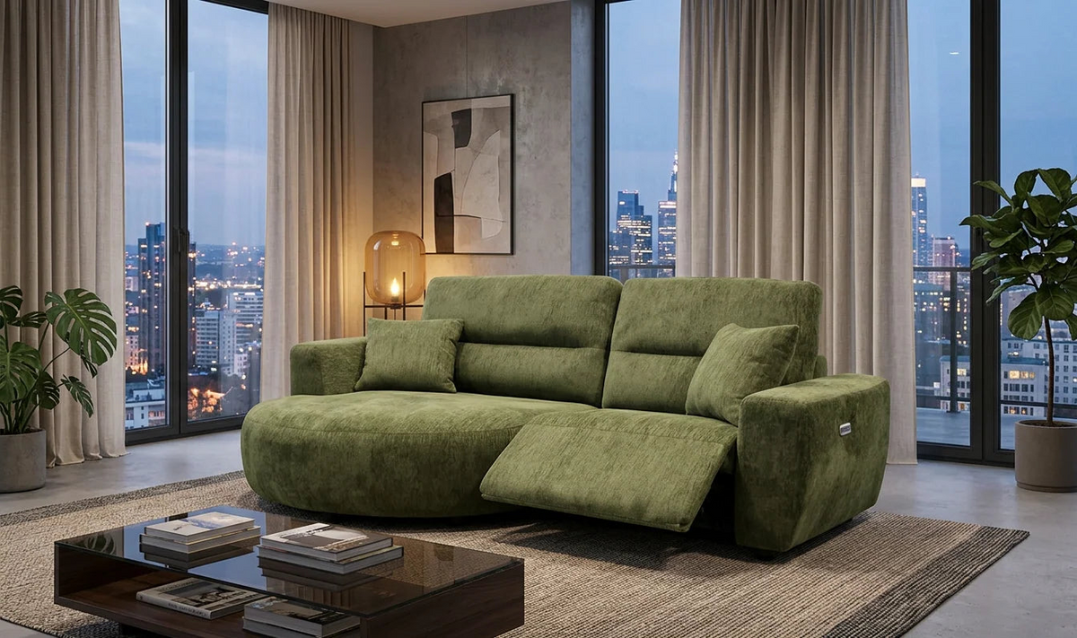 Denver Corner Recliner BH - Green Left Hand