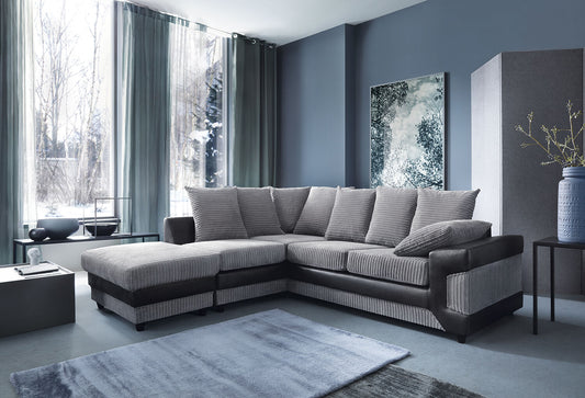 Dino grey and black corner sofa