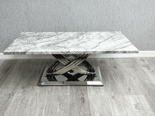 Elina Grey and Silver marble coffee table