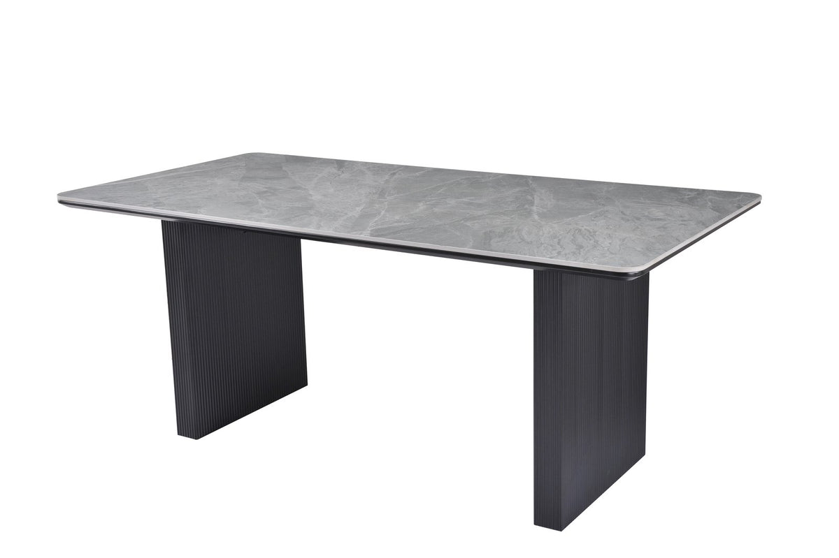 Engelberg grey and black dining table