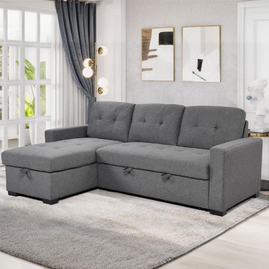 Francesca grey chenille universal corner sofa bed