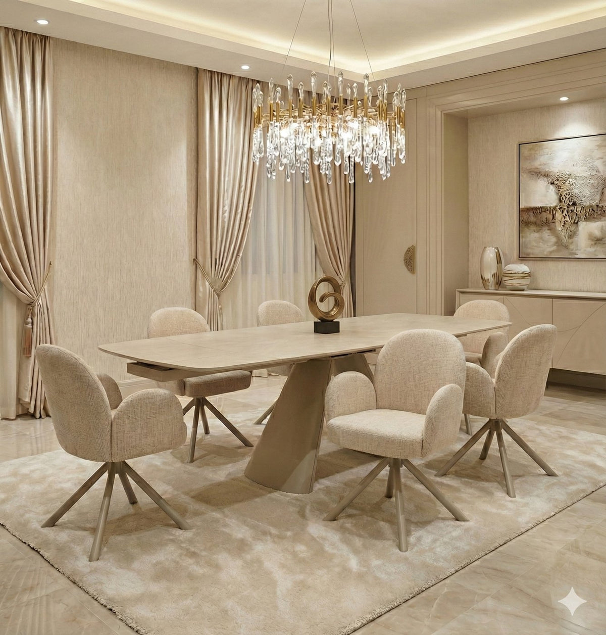 Gstaad beige dining table set