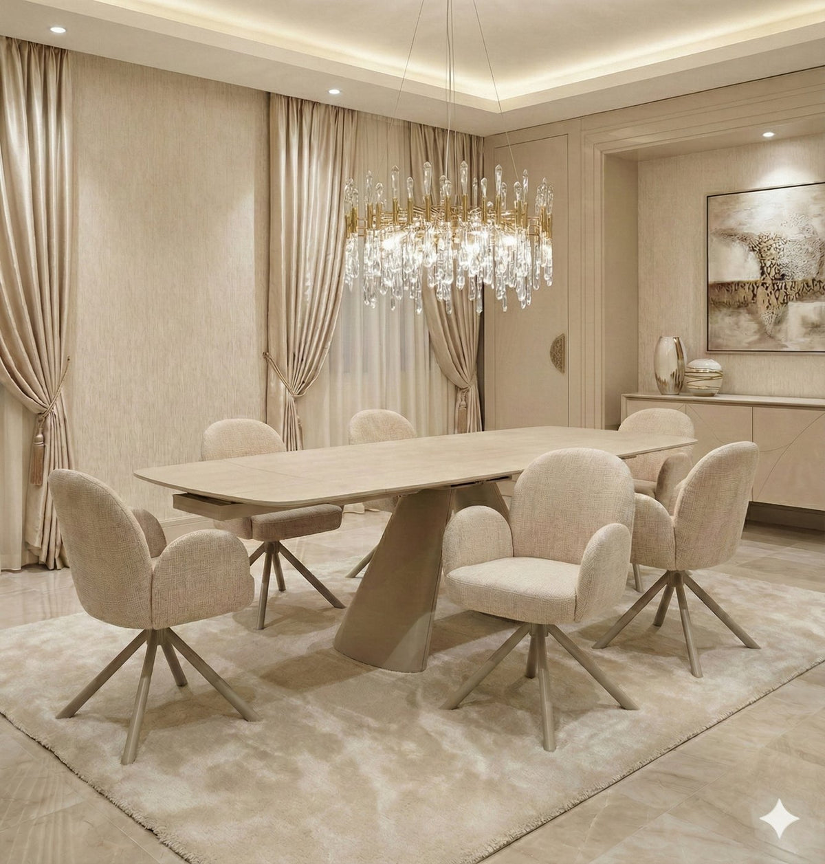 Gstaad beige dining table