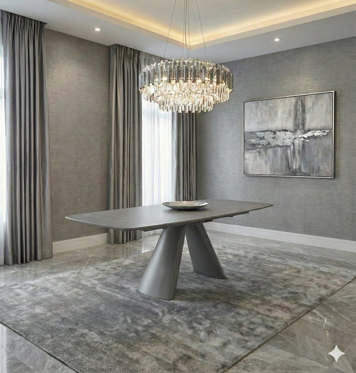 Gstaad grey dining table