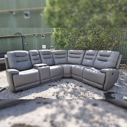 Halifax electric recliner leather corner sofa
