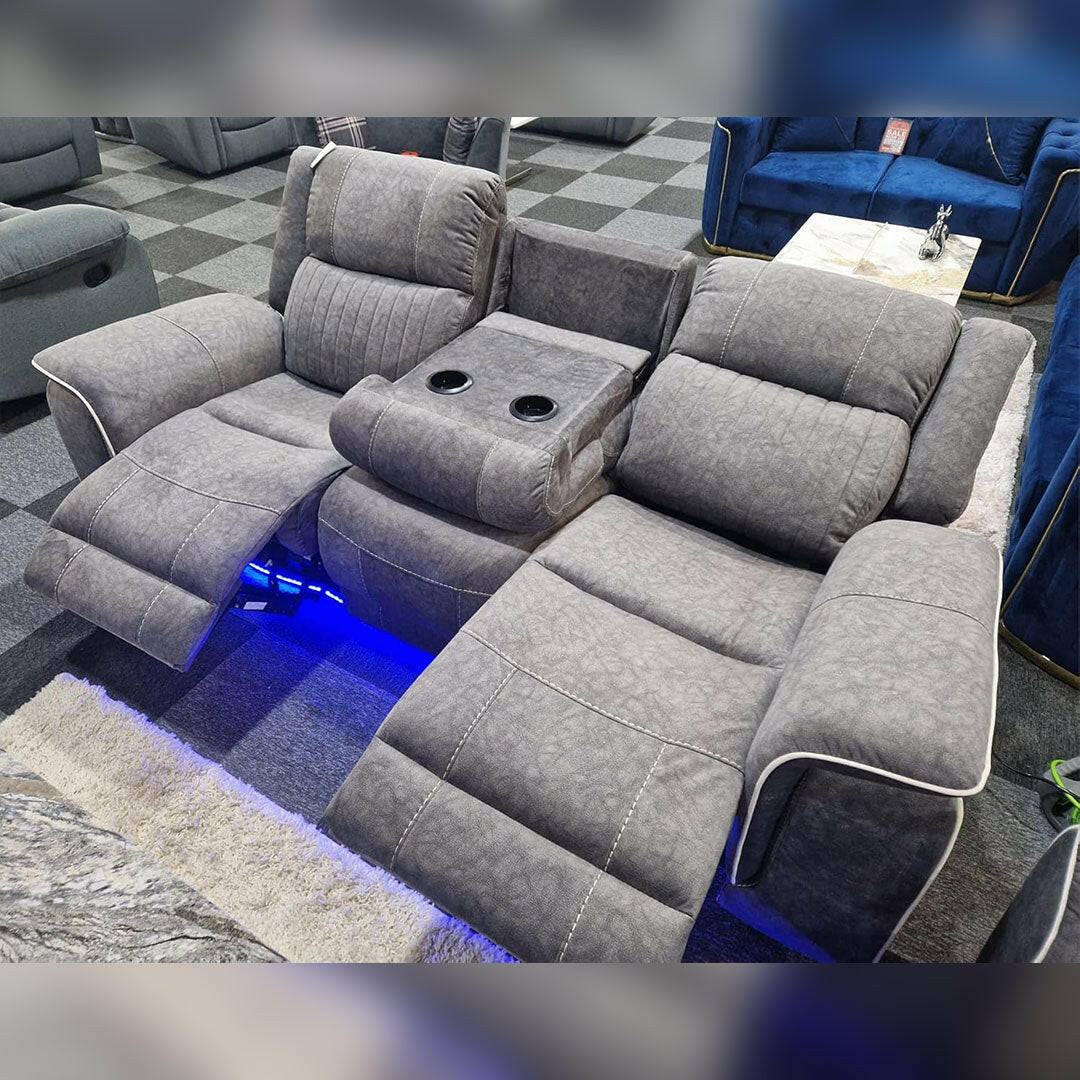 Hannah 3+2 electric recliner micro fibre fabric sofa set