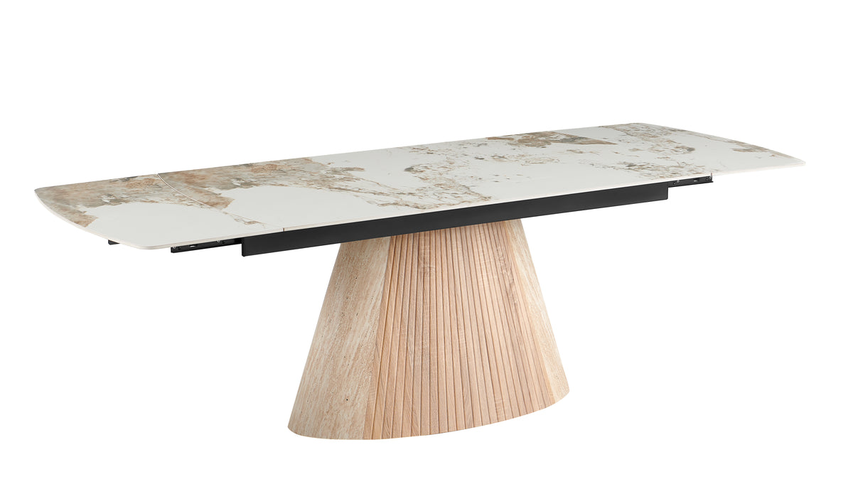 Monaco extending dining table in Pandora beige