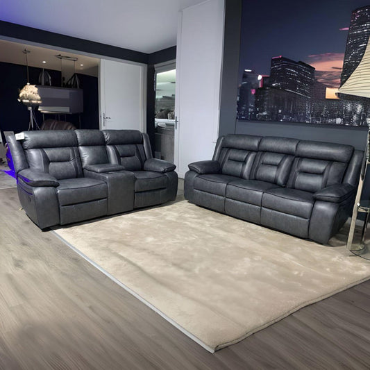 Nova 3+2 electric recliner leather sofa set