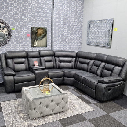 Nova electric recliner leather corner sofa