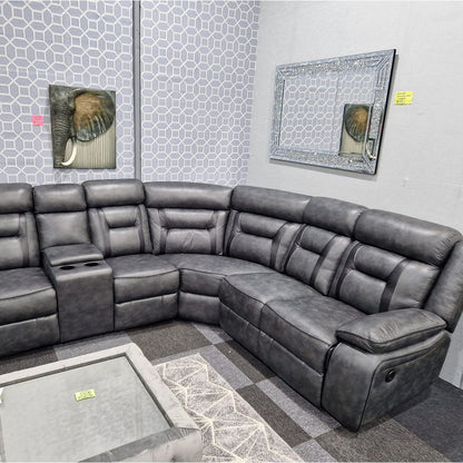 Nova electric recliner leather corner sofa