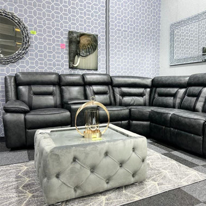 Nova electric recliner leather corner sofa