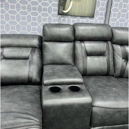 Nova electric recliner leather corner sofa