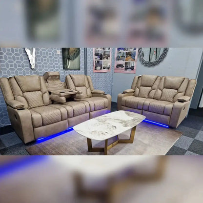 Orlando 3+2 leather electric recliner sofa set