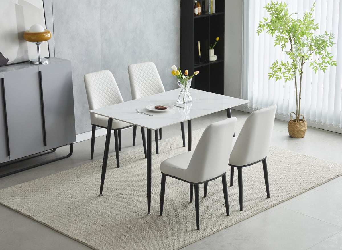 Oxford white dining table set with chairs