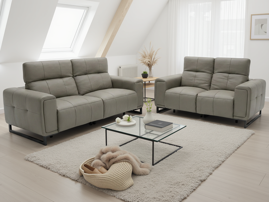 Richmond Electric Recliner Sofa Grey 3+2 Set BH
