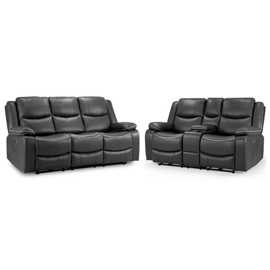 San Diego black electric recliner 3+2 sofa set