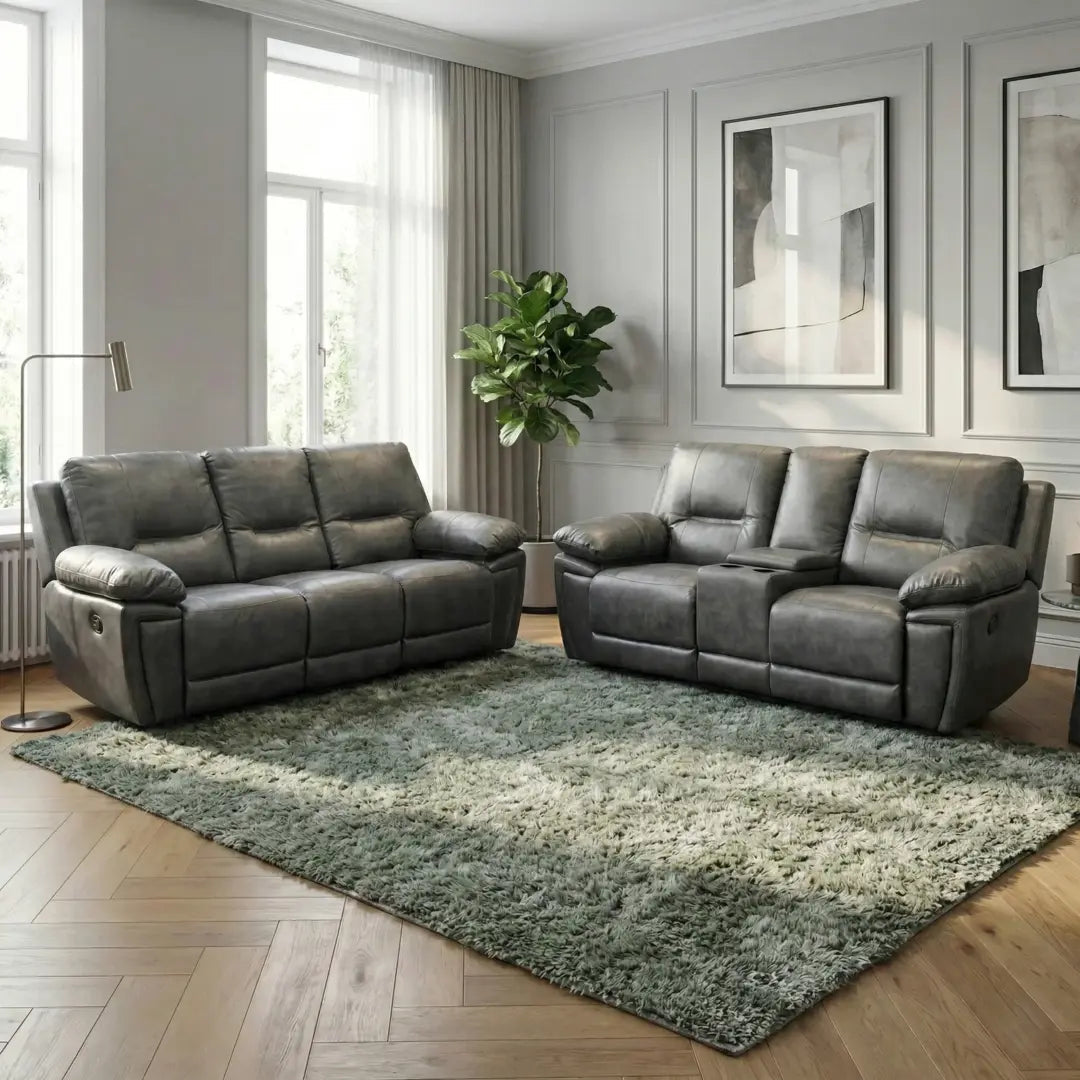 Sara 3+2 electric recliner leather sofa set