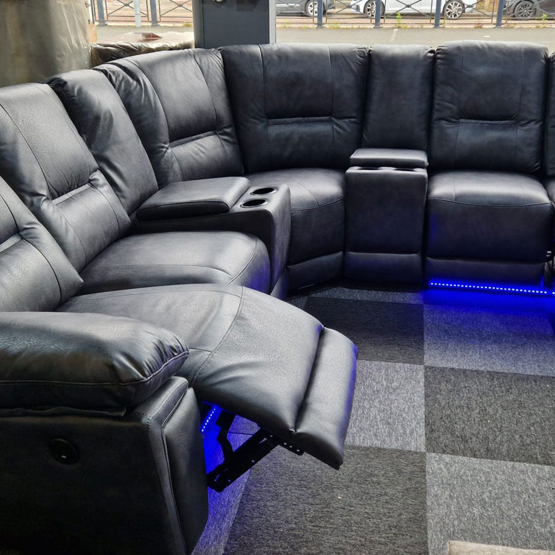 Sara Corner electric recliner leather sofa