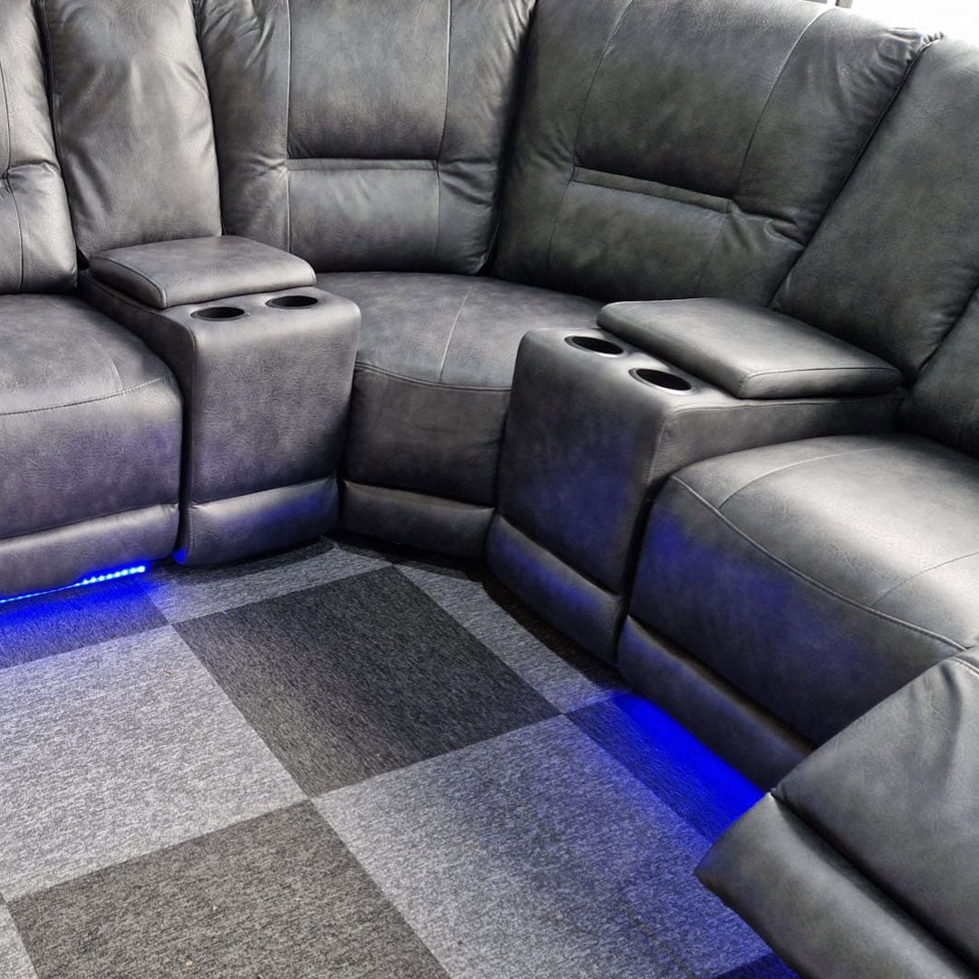 Sara Corner electric recliner leather sofa