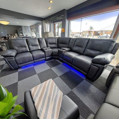 Sara Corner electric recliner leather sofa