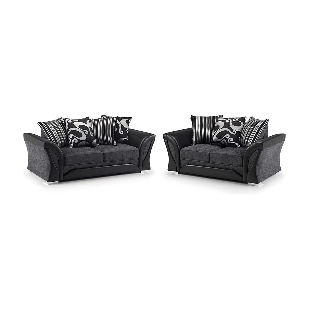 Shannon grey and black 3+2 sofa set