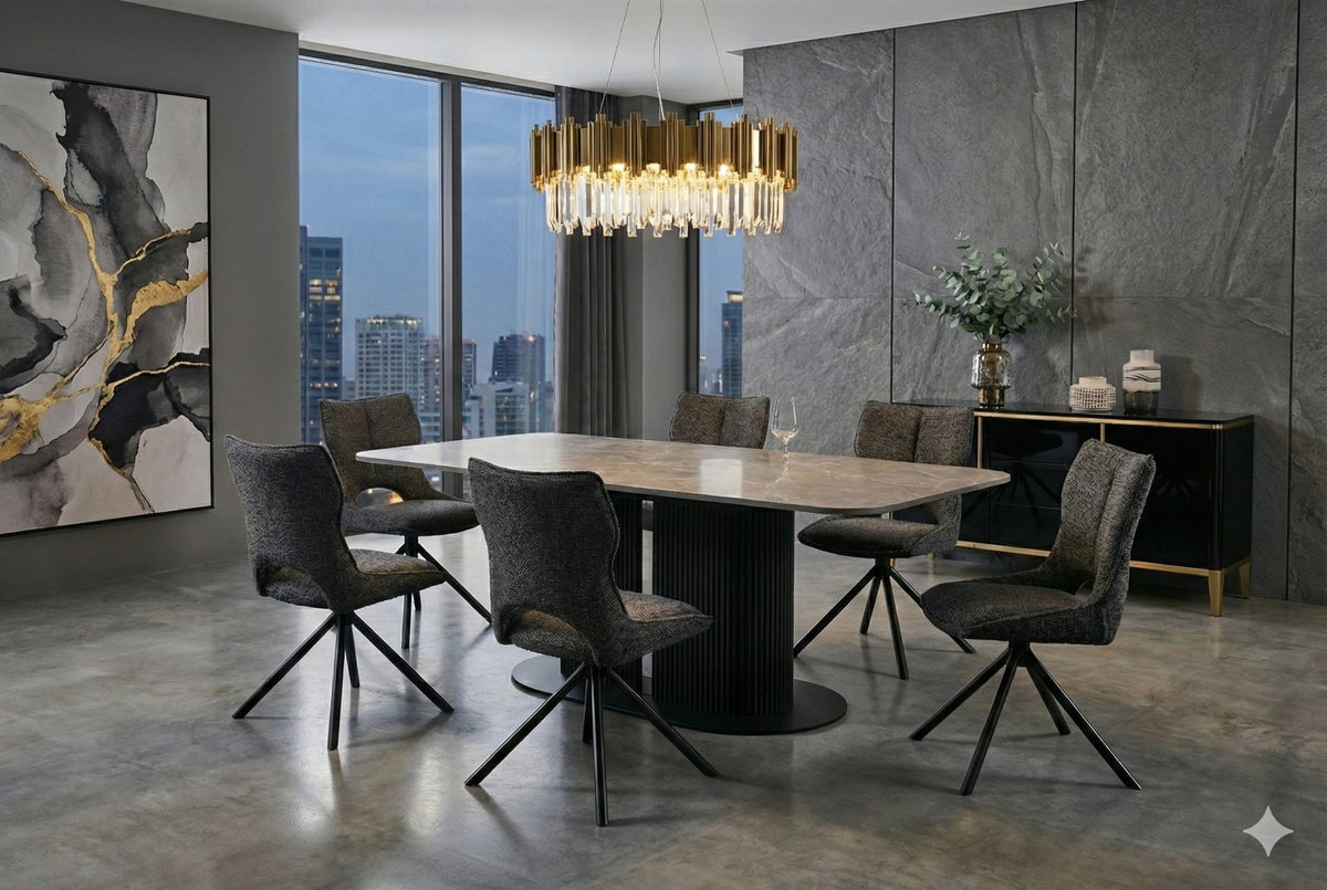 Sydney grey ceramic dining table