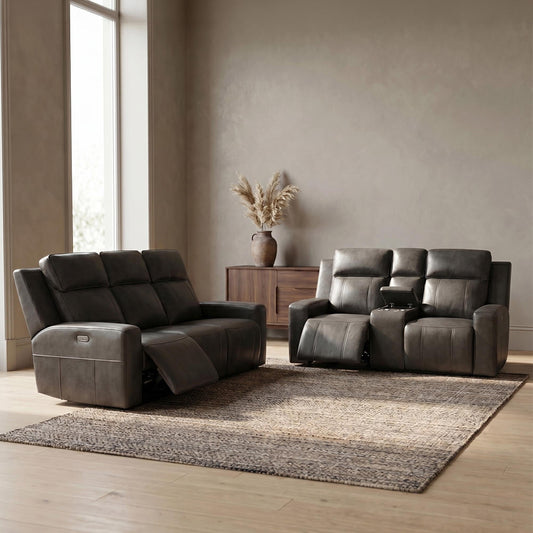 Barcelona electric recliner grey 3+2 sofa set BH