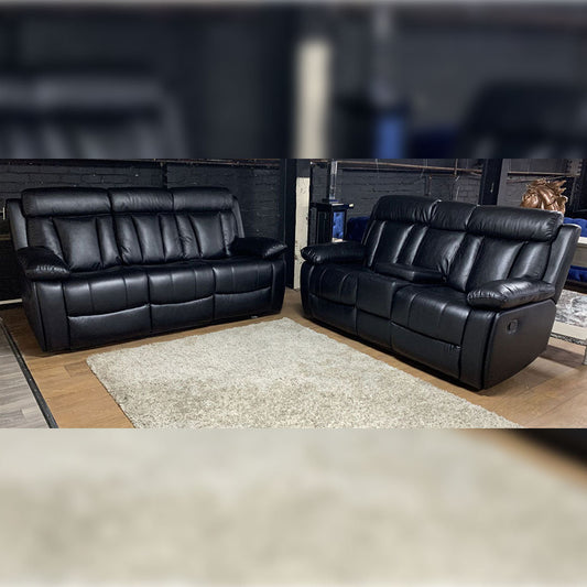 Vancouver 3+2 leather recliner sofa set