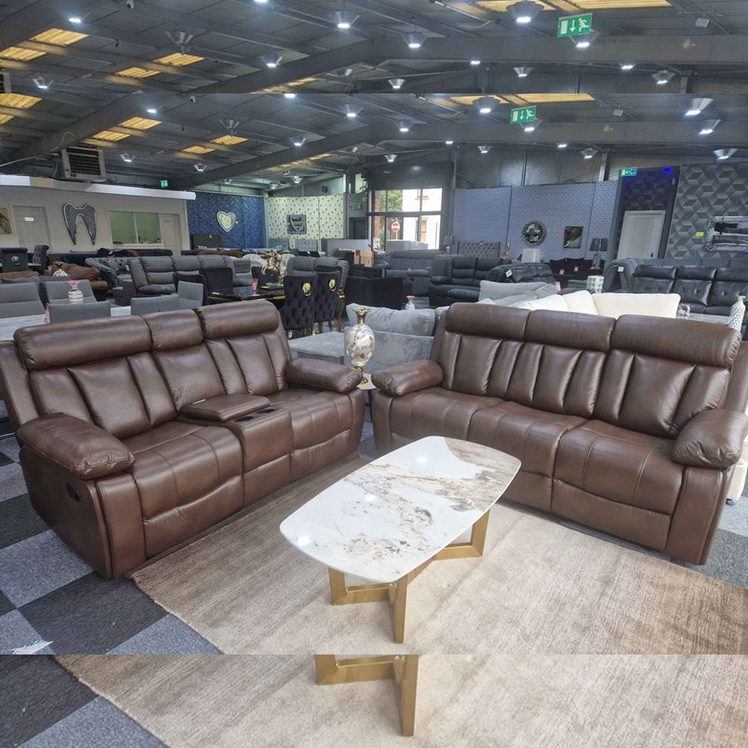 Vancouver 3+2 leather recliner sofa set